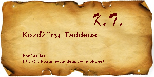 Kozáry Taddeus névjegykártya